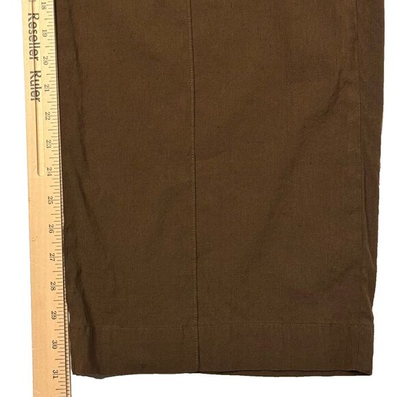 Vince Linen High Waist Pants Brown Pull On Pockets Women's Size XL - Picture 12 of 13